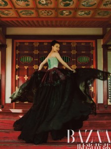 刘嘉玲为时尚芭莎拍摄日式风格大片，想到日本爱情动作片的女主（第5张/共6张）