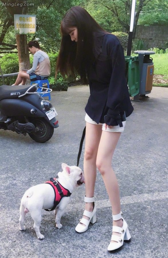 宋妍霏遛狗时展示她那修长美腿（第1张/共2张）