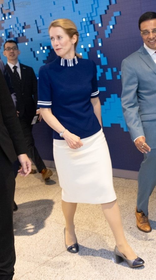 爱沙尼亚美女总理Kaja Kallas出国访问时的丝袜高跟（第6张/共9张）