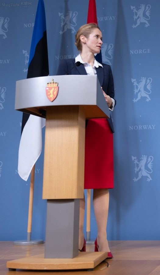 爱沙尼亚总理卡娅·卡拉斯腿穿肉丝袜配红高跟接受采访（第8张/共14张）