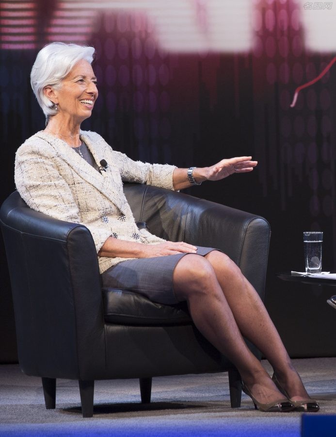 欧洲央行行长克里斯蒂娜·拉加德在世界银行会议上的丝袜腿（第10张/共11张）